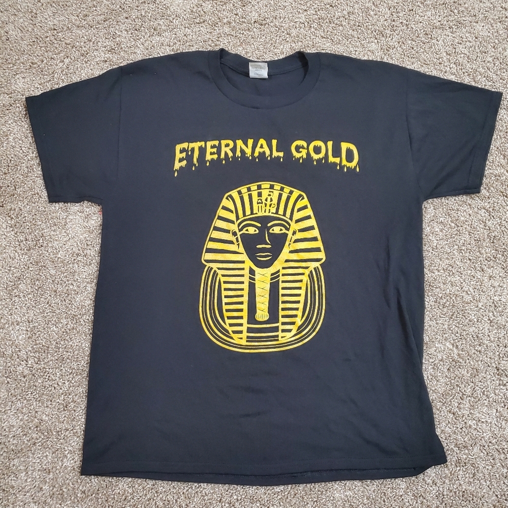 Eternal Gold Black Short Sleeve Graphic Mens T-Shirt Medium   Good pre owned con